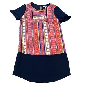 INDER SKIES dress tunic size small lined blue multi colored new with tags
